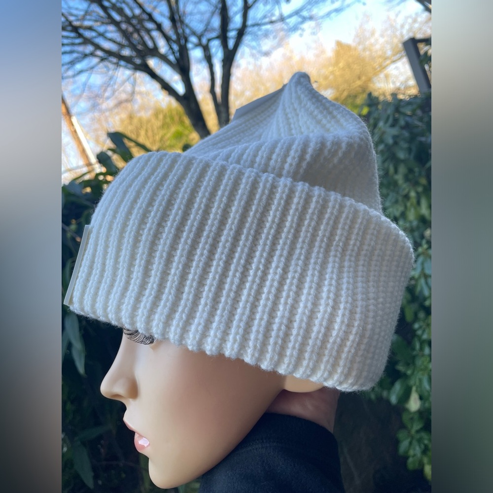 Coach Cream Ribbed Knit Beanie - Picture 7 of 17
